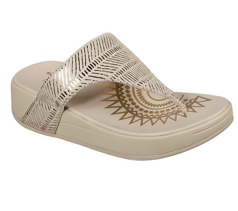 Skechers Relaxed Fit: Retrogrades - Jupiter - Womens Flip Flops Beige [AU-TB2083]